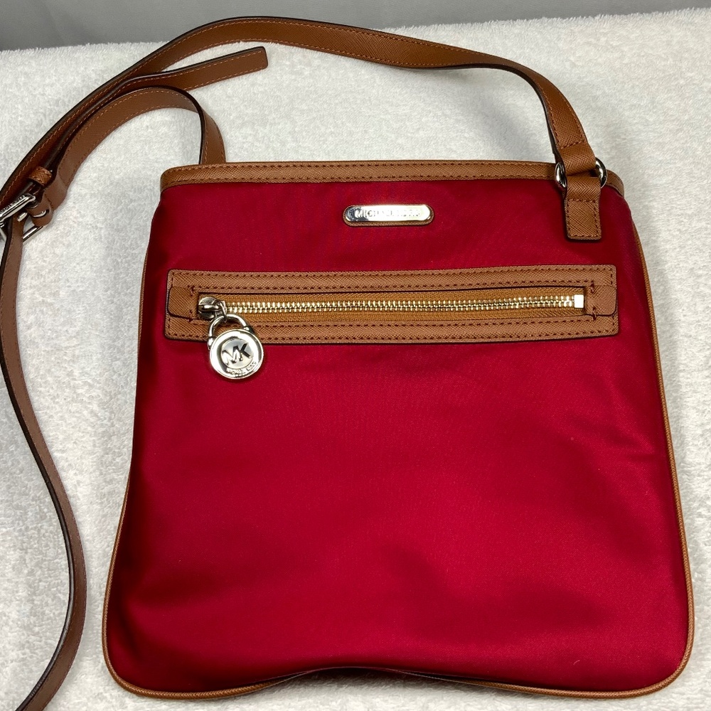 NWOT - Michael Kors Red Nylon Kempton Crossbody